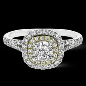 Zeghani ZR1613 Engagement Ring in 14k Gold with Diamonds