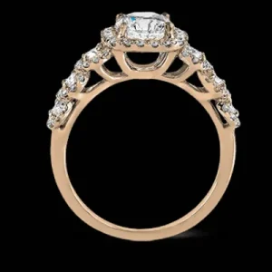 Zeghani ZR494 Engagement Ring in 14k Gold with Diamonds