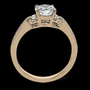 Zeghani ZR1642 Engagement Ring in 14k Gold with Diamonds