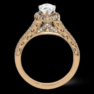 Zeghani ZR1383 Engagement Ring in 14k Gold with Diamonds