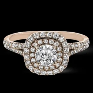 Zeghani ZR1613 Engagement Ring in 14k Gold with Diamonds