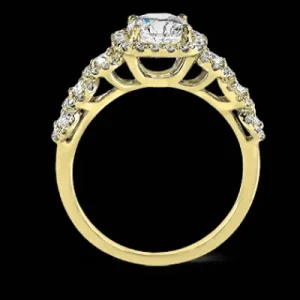 Zeghani ZR494 Engagement Ring in 14k Gold with Diamonds