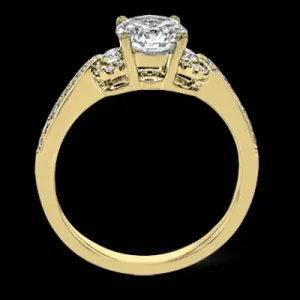 Zeghani ZR1642 Engagement Ring in 14k Gold with Diamonds