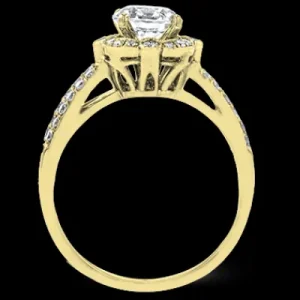 Zeghani ZR1448 Engagement Ring in 14k Gold with Diamonds