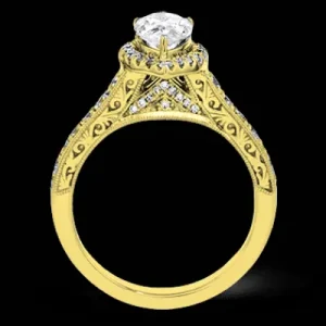 Zeghani ZR1383 Engagement Ring in 14k Gold with Diamonds
