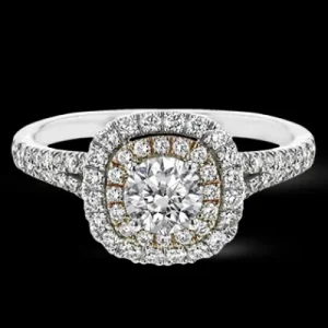 Zeghani ZR1613 Engagement Ring in 14k Gold with Diamonds