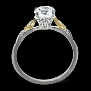 Zeghani ZR2113 Engagement Ring in 14k Gold with Diamonds