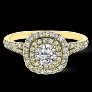 Zeghani ZR1613 Engagement Ring in 14k Gold with Diamonds