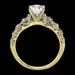 Zeghani ZR916 Engagement Ring in 14k Gold with Diamonds
