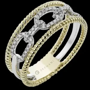 Zeghani ZR2376 Right Hand Ring in 18k Gold with Diamonds