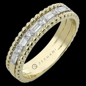 Zeghani ZR2453 Right Hand Ring in 14k Gold with Diamonds