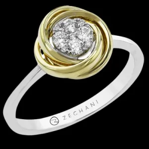 Zeghani ZR2395 Right Hand Ring in 14k Gold with Diamonds