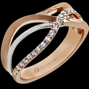 Zeghani ZR2099 Right Hand Ring in 14k Gold with Diamonds