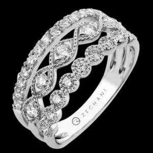 Zeghani ZR2456 Right Hand Ring in 14k Gold with Diamonds