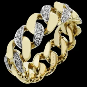Zeghani ZR2402 Right Hand Ring in 14k Gold with Diamonds