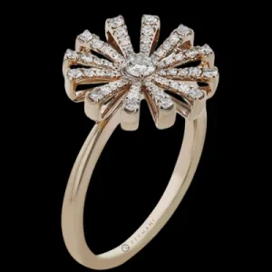 Zeghani ZR2464 Right Hand Ring in 14k Gold with Diamonds