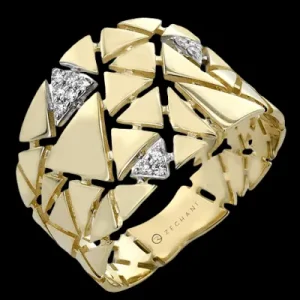 Zeghani ZR2471 Right Hand Ring in 14k Gold with Diamonds