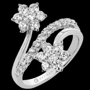 Zeghani ZR2485 Right Hand Ring in 14k Gold with Diamonds
