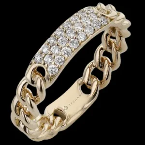 Zeghani ZR2427 Right Hand Ring in 14k Gold with Diamonds