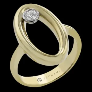 Zeghani ZR2478 Right Hand Ring in 14k Gold with Diamonds