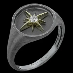 Zeghani ZR2554 Right Hand Ring in 14k Gold with Diamonds