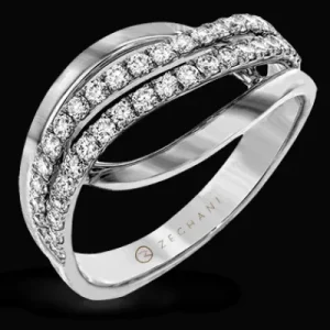 Zeghani ZR815 Right Hand Ring in 14k Gold with Diamonds