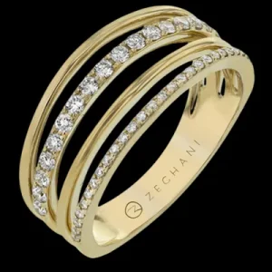 Zeghani ZR1523 Right Hand Ring in 14k Gold with Diamonds