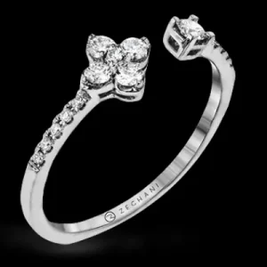 Zeghani ZR1866 Right Hand Ring in 14k Gold with Diamonds