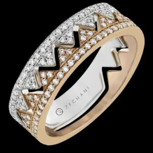 Zeghani ZR1536 Right Hand Ring in 14k Gold with Diamonds