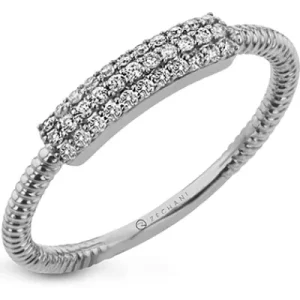 Zeghani ZR2132 Right Hand Ring in 14k Gold with Diamonds