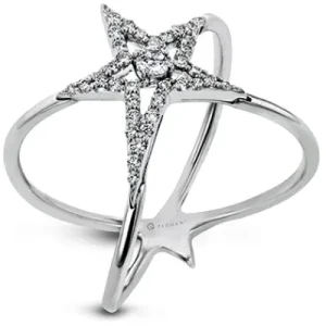 Zeghani ZR2125 Right Hand Ring in 14k Gold with Diamonds