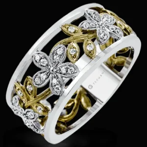 Zeghani ZR1000 Right Hand Ring in 14k Gold with Diamonds