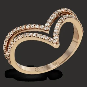 Zeghani ZR1357 Right Hand Ring in 14k Gold with Diamonds