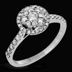 Zeghani ZR1408 Right Hand Ring in 14k Gold with Diamonds