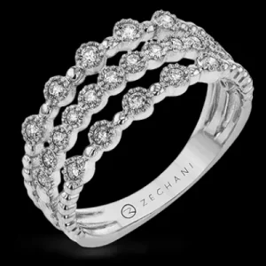 Zeghani ZR1610 Right Hand Ring in 14k Gold with Diamonds