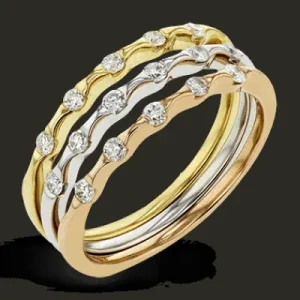 Zeghani ZR1477 Right Hand Ring in 14k Gold with Diamonds