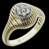 Zeghani ZR2433 Right Hand Ring in 14k Gold with Diamonds