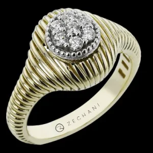 Zeghani ZR2433 Right Hand Ring in 14k Gold with Diamonds