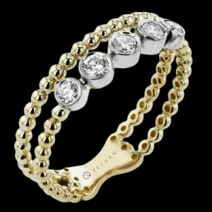 Zeghani ZR2435 Right Hand Ring in 14k Gold with Diamonds