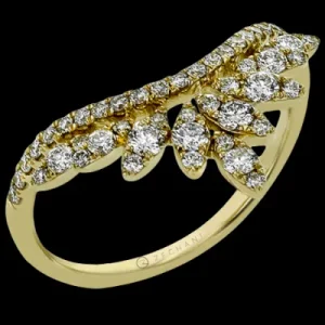 Zeghani ZR2016 Right Hand Ring in 14k Gold with Diamonds