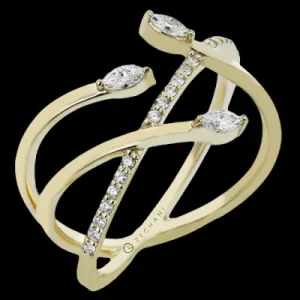 Zeghani ZR2442 Right Hand Ring in 14k Gold with Diamonds