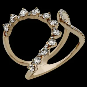 Zeghani ZR2018 Right Hand Ring in 14k Gold with Diamonds