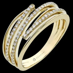 Zeghani ZR2202 Right Hand Ring in 14k Gold with Diamonds