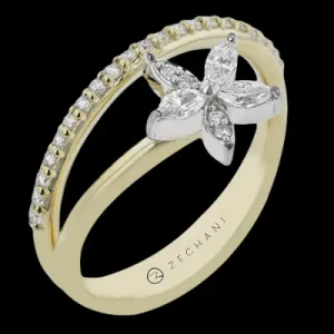 Zeghani ZR2444 Right Hand Ring in 14k Gold with Diamonds