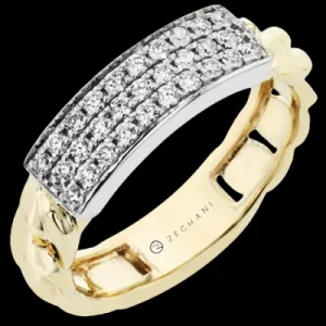 Zeghani ZR2204 Right Hand Ring in 14k Gold with Diamonds