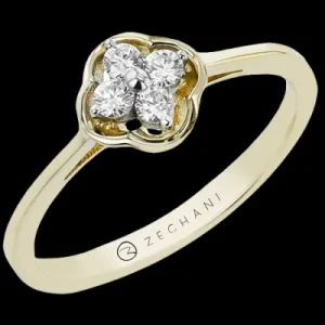 Zeghani ZR2446 Right Hand Ring in 14k Gold with Diamonds