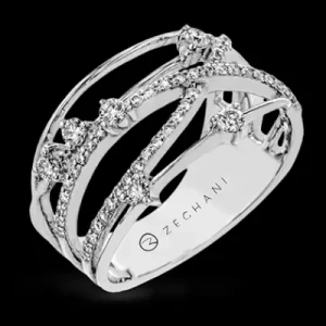 Zeghani ZR1806 Right Hand Ring in 14k Gold with Diamonds