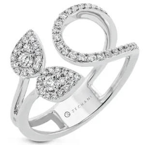 Zeghani ZR2210 Right Hand Ring in 14k Gold with Diamonds