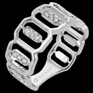 Zeghani ZR2372 Right Hand Ring in 14k Gold with Diamonds