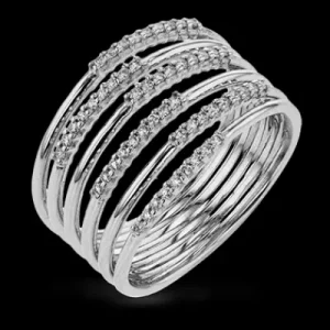 Zeghani ZR1807 Right Hand Ring in 14k Gold with Diamonds